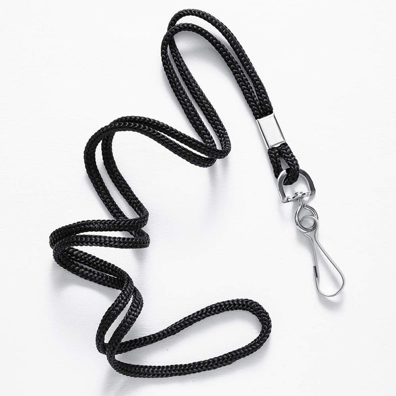 BAITEER 120 Pcs Black Lanyards Premium Bulk Lanyards Round 36" with Swivel J Hook for ID Name Badge Holder, VIP, School, Kids, Coach, Conference, Festival and Hang Keys - Image 3